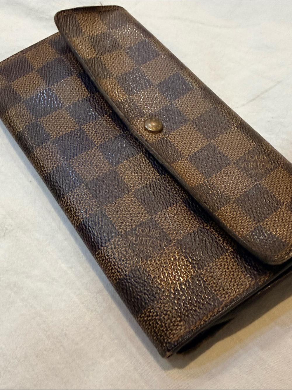 Louis Vuitton Brown Damier Fold Wallet (authentic)